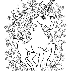 Intricate Unicorn Coloring Page coloring page for kids