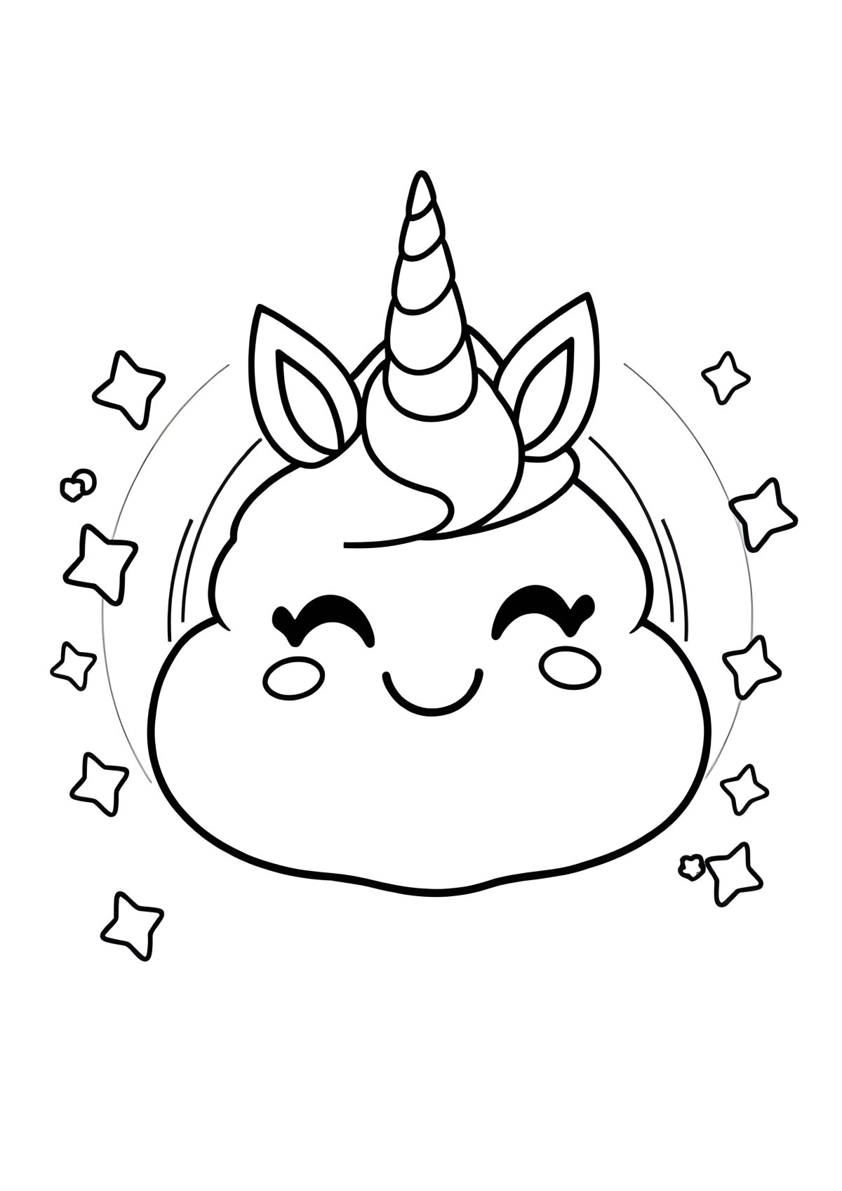 Printable Unicorn Poop Emoji Coloring Page coloring page for kids