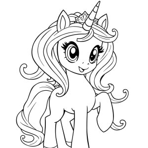 Princess My Little Pony Unicorn Coloring Page coloring page for kids