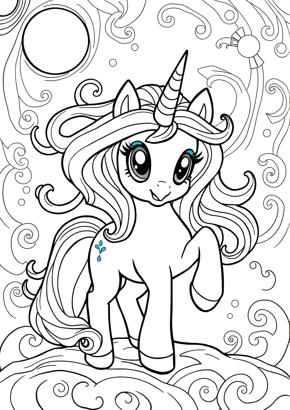 Princess Unicorn My Little Pony Nightmare Moon Coloring Page coloring page for kids