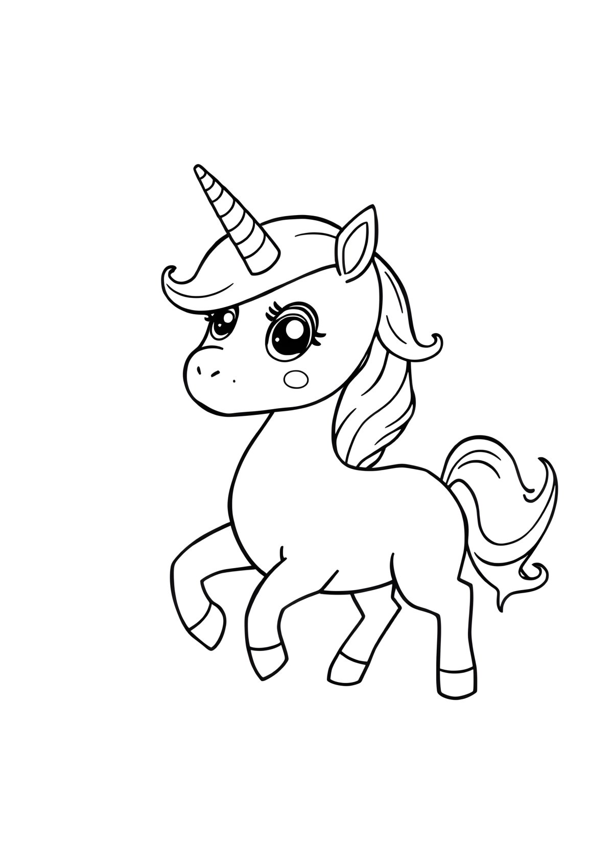 Coloring Page Easy Unicorn coloring page for kids
