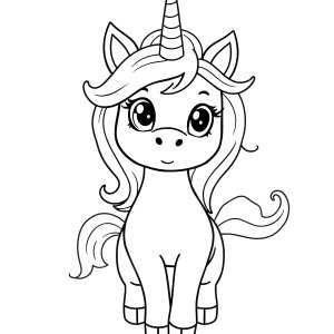 Easy Unicorn Cat Coloring Page coloring page for kids