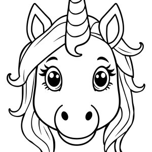 Printable Unicorn Face Coloring Page coloring page for kids