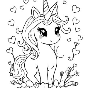 Coloring Page For Girls Easy Unicorn coloring page for kids