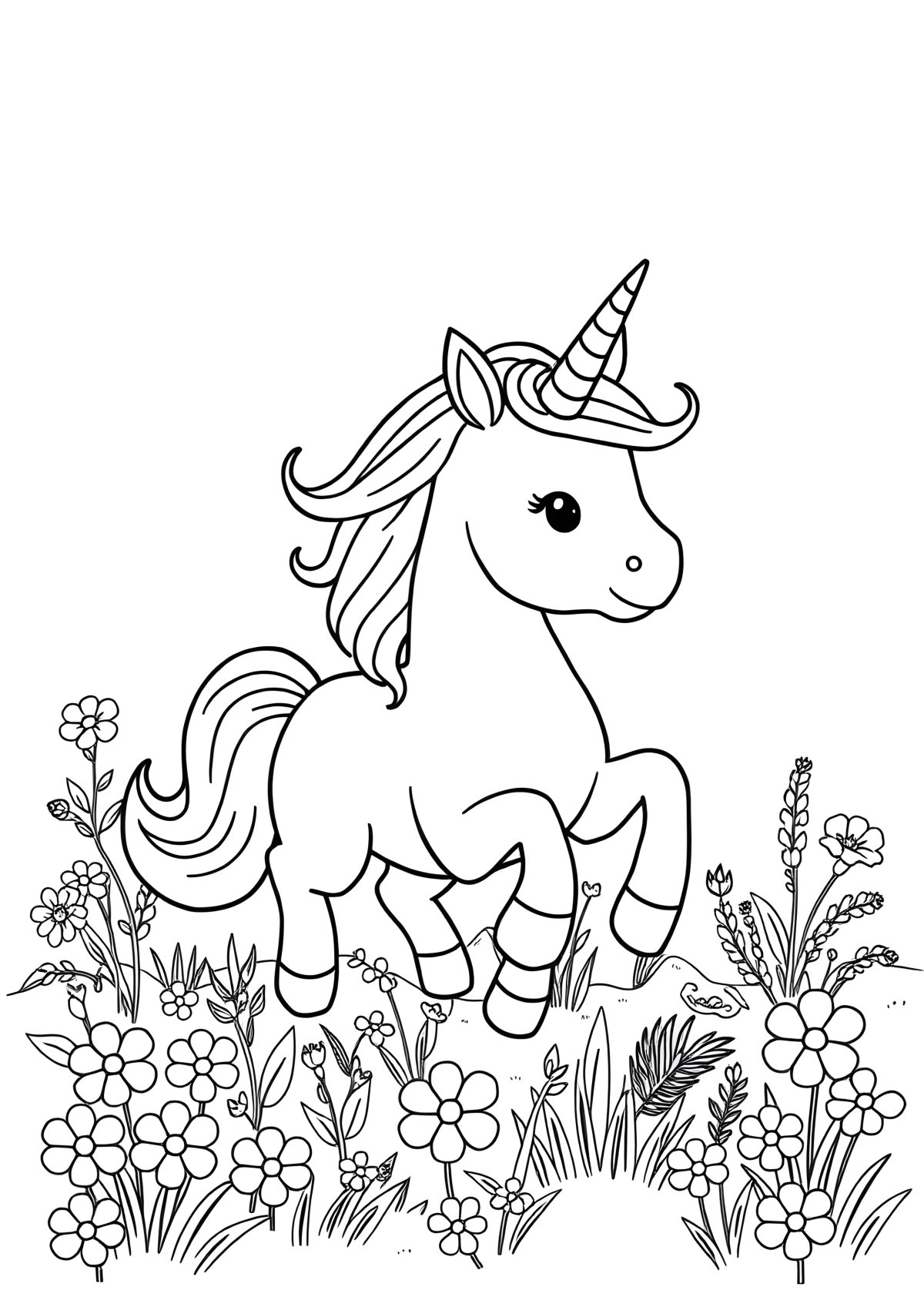 Coloring Page To Print Unicorn coloring page for kids