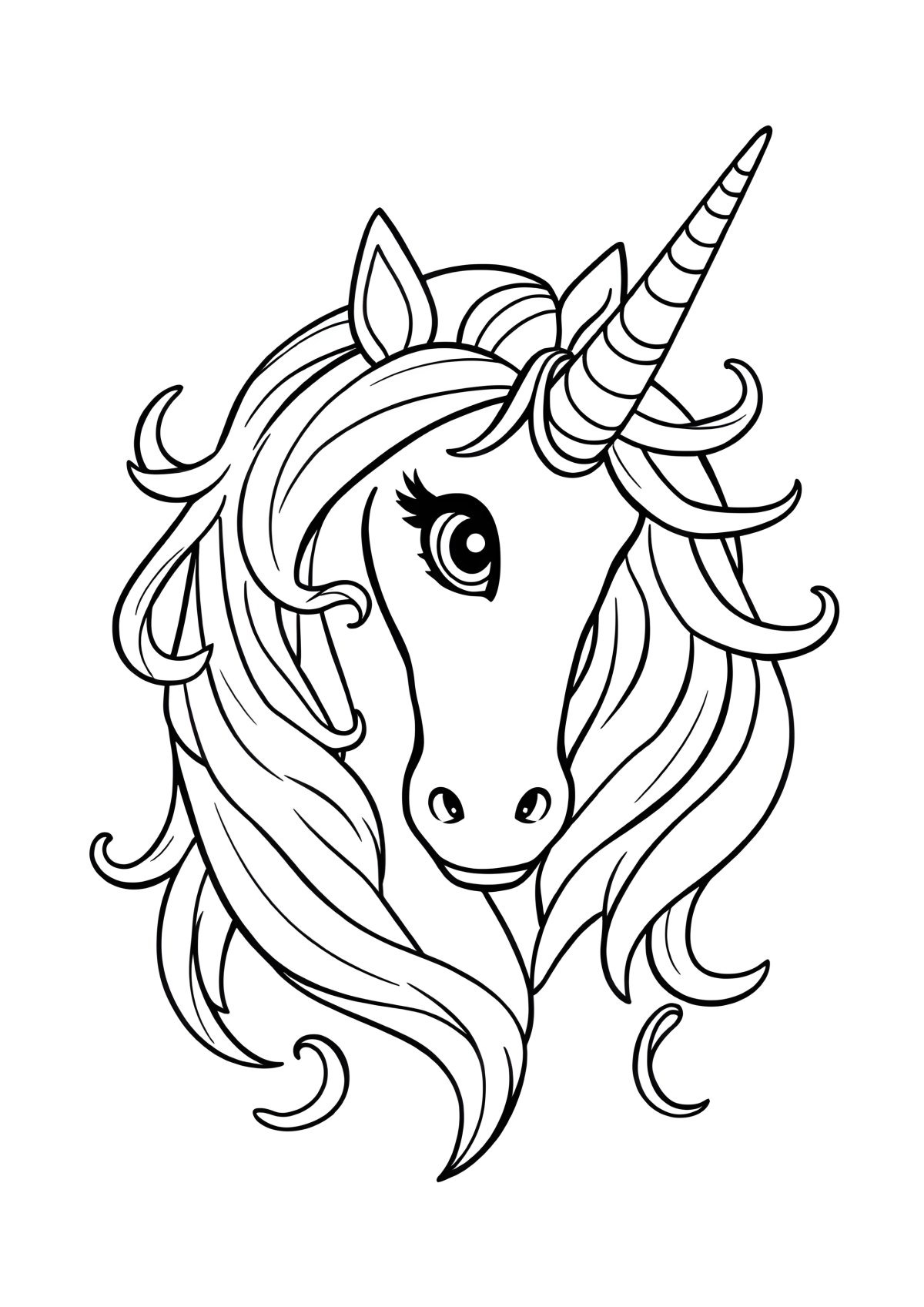 Printable Unicorn Head Coloring Page coloring page for kids