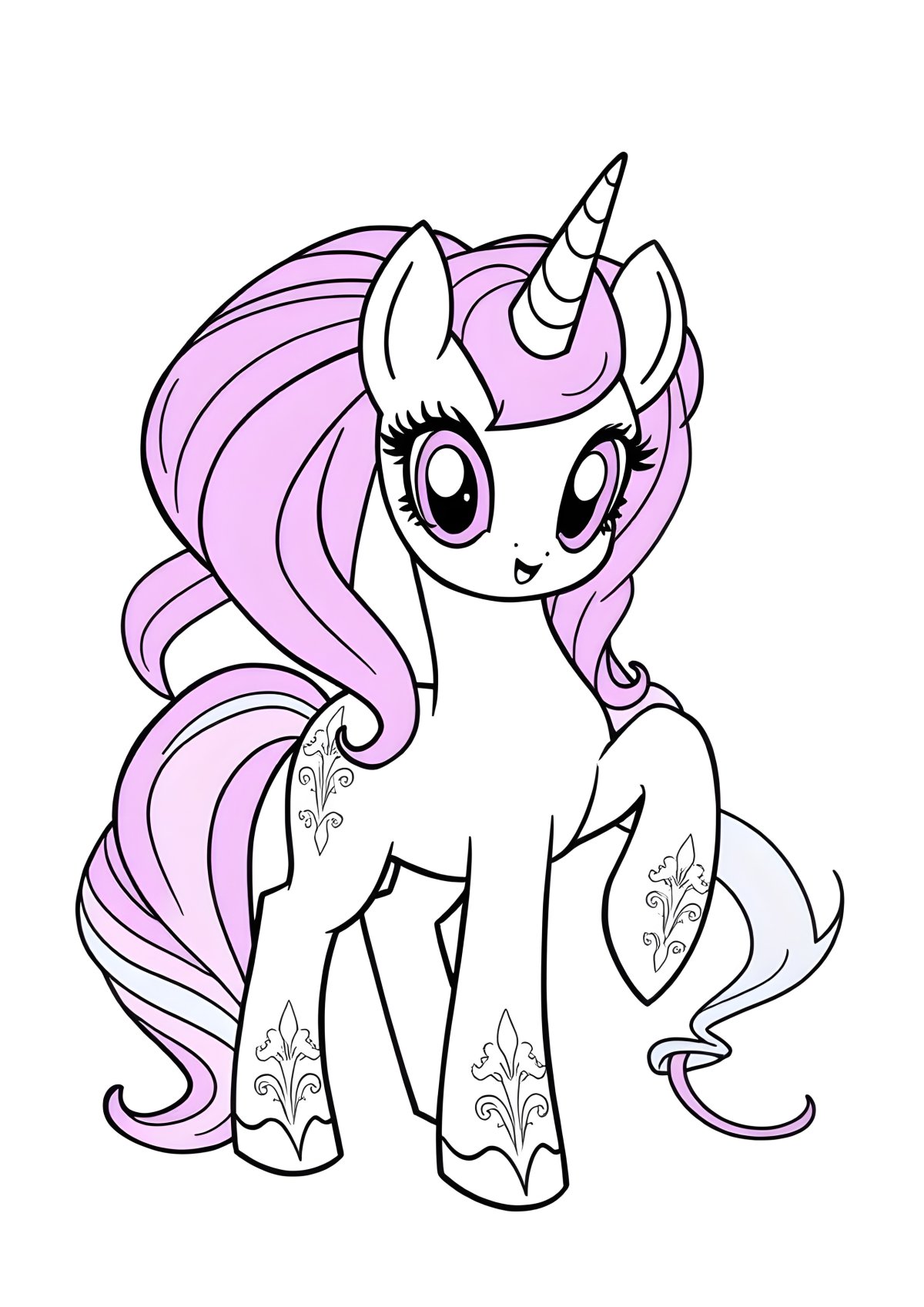 Twilight Sparkle Unicorn My Little Pony Coloring Page coloring page for kids