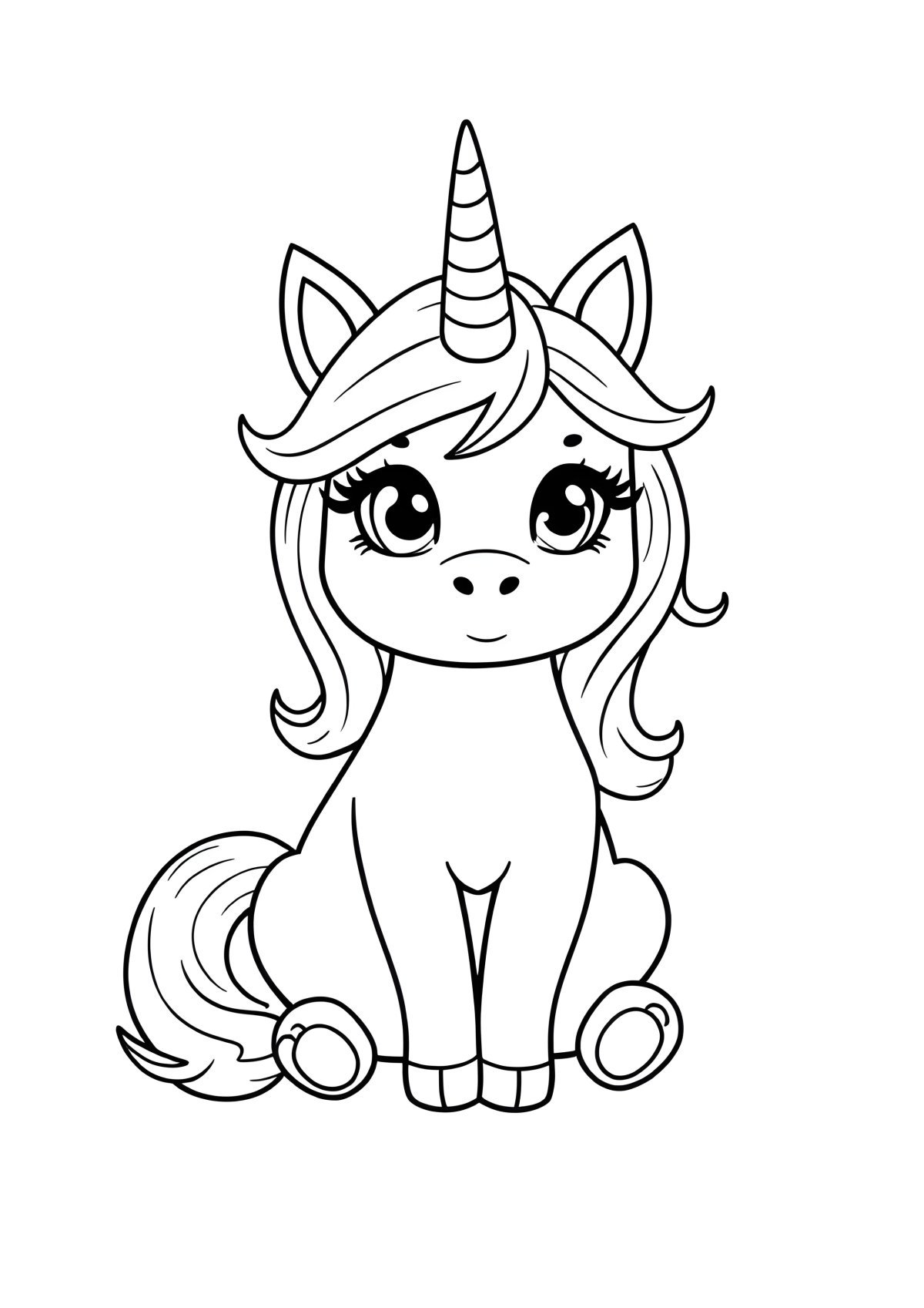 Free Coloring Page Unicorn Cat coloring page for kids