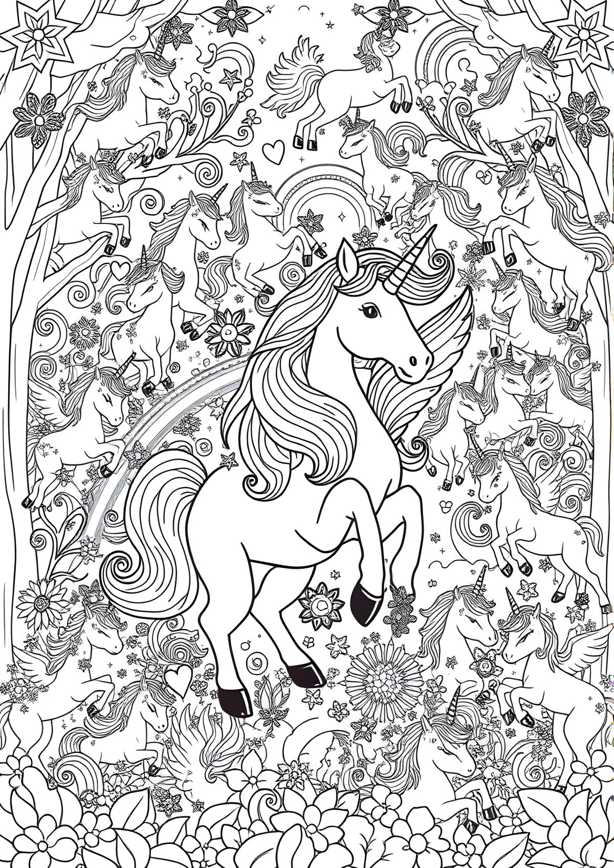 Top 100 Magical Unicorn Coloring Page The Ultimate Free coloring page for kids