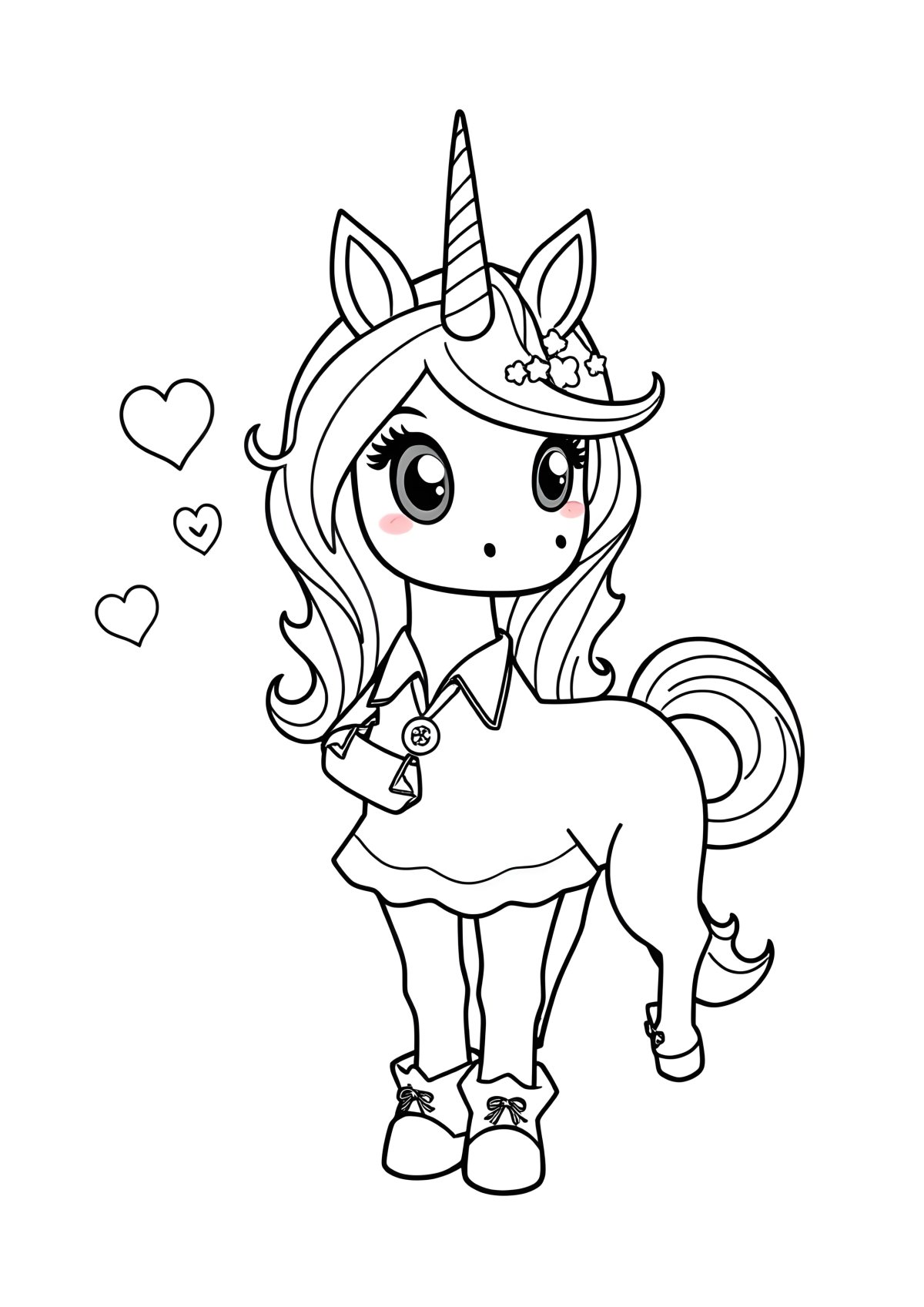 Unicorn Academy Coloring Page Valentina coloring page for kids