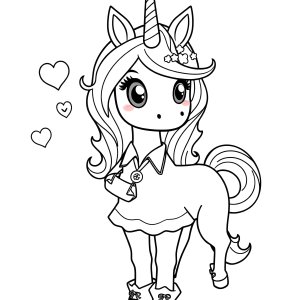 Unicorn Academy Coloring Page Valentina coloring page for kids