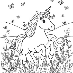 Coloring Page Unicorns Printable coloring page for kids