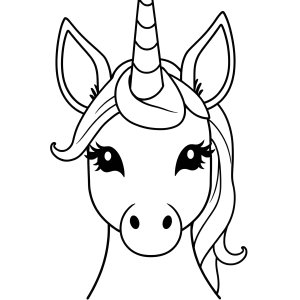 Unicorn Ears Coloring Page coloring page for kids