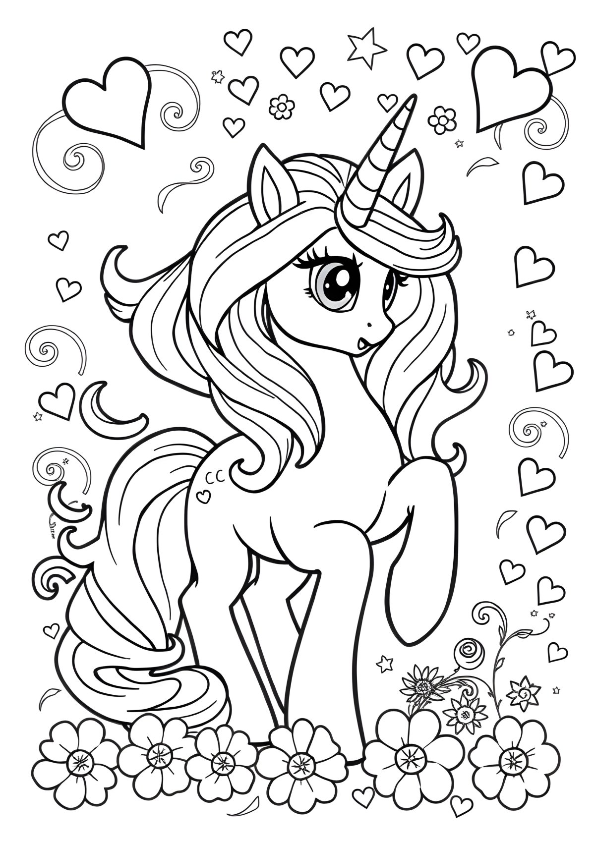 Unicorn My Little Pony Coloring Page Rarity coloring page for kids