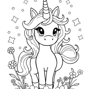 Coloring Page For Kids Cute Unicorn coloring page for kids