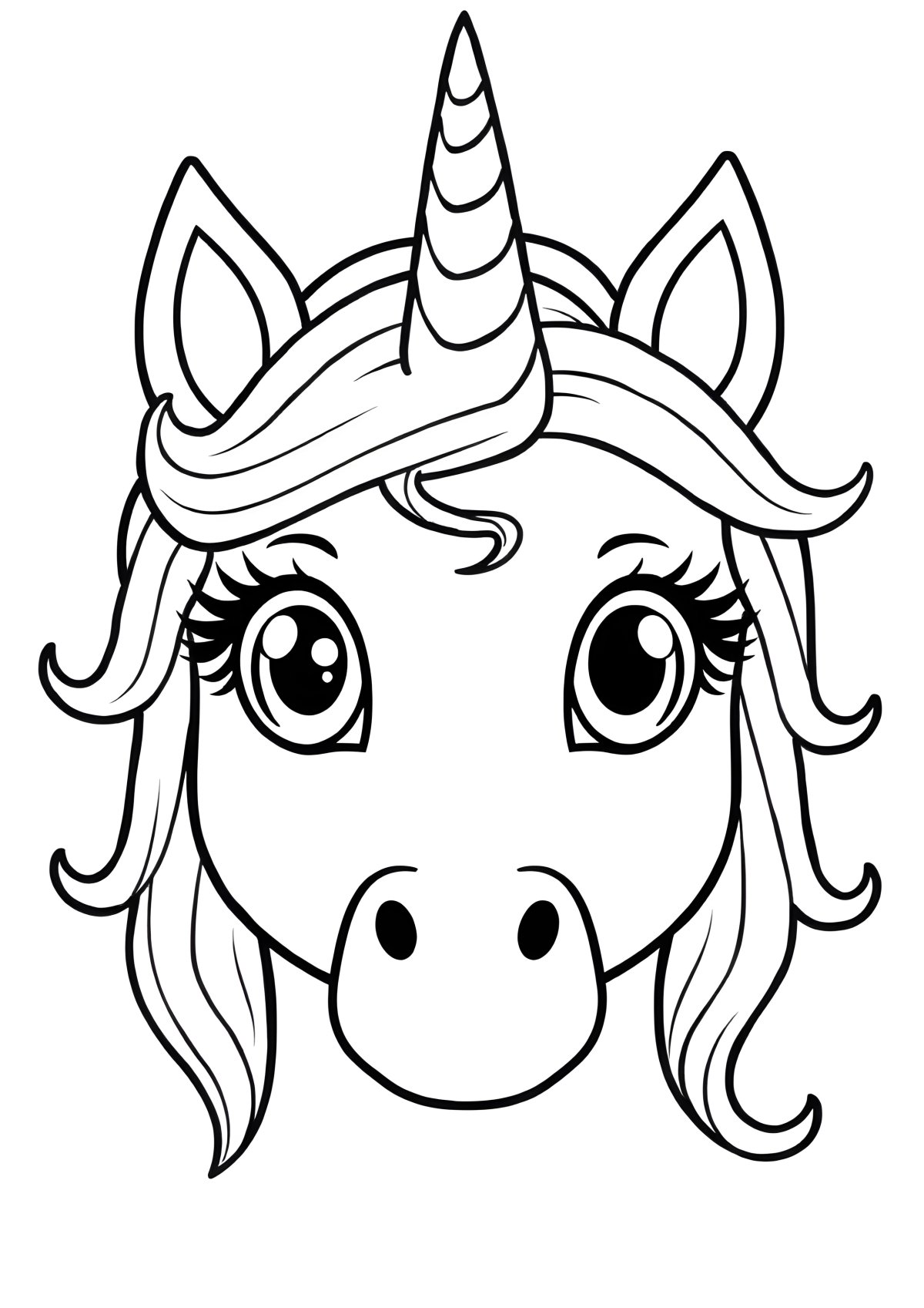 Unicorn Eyes Coloring Page coloring page for kids