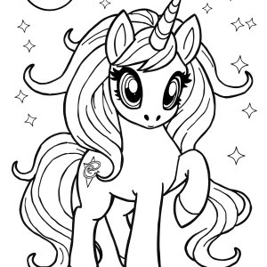 Unicorn My Little Pony Nightmare Moon Coloring Page coloring page for kids