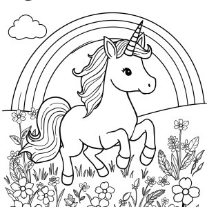 Rainbow Unicorn Free Printable Coloring Sheet Unicorn Coloring Page coloring page for kids