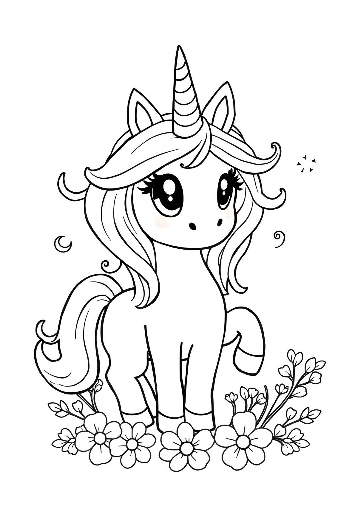 Unicorn Cute Coloring Sheet Coloring Page For Kids coloring page for kids