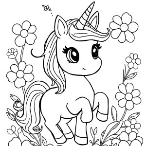 Colouring Adorable Cute Unicorn Coloring Page coloring page for kids