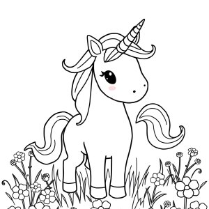 Easy Free Printable Unicorn Coloring Page coloring page for kids