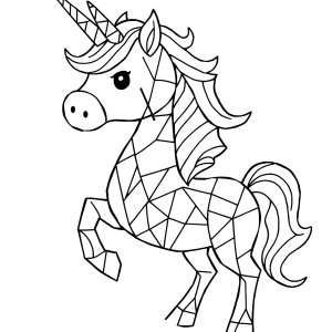 Unicorn Mosaic Coloring Page coloring page for kids