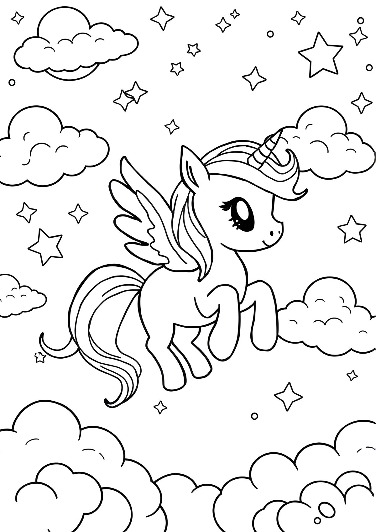 Unicorn Rainbow Dash Unicorn My Little Pony Coloring Page coloring page for kids
