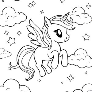 Unicorn Rainbow Dash Unicorn My Little Pony Coloring Page coloring page for kids