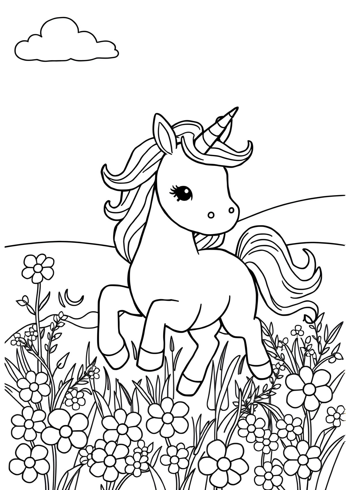 Cute Coloring Free Printable Coloring Sheet Unicorn Coloring Page coloring page for kids