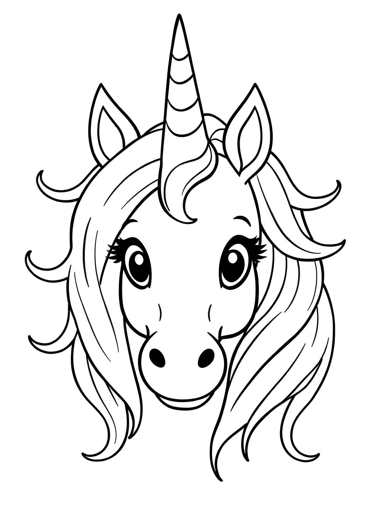Unicorn Head Coloring Page For Kids coloring page for kids