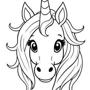 Unicorn Head Coloring Page For Kids coloring page for kids