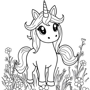 Downloadable Unicorn Coloring Page coloring page for kids