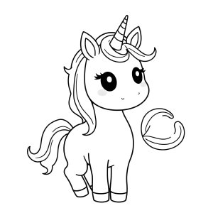 Easy Kawaii Kawaii Printable Unicorn Coloring Page coloring page for kids