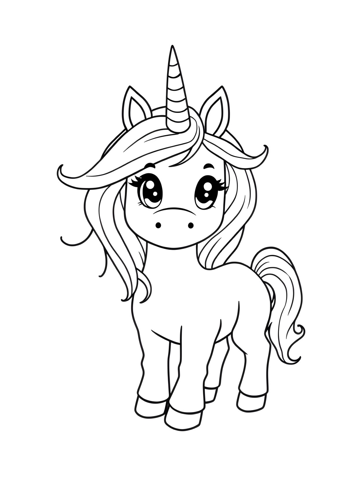 Colouring Cute Unicorn Coloring Page coloring page for kids