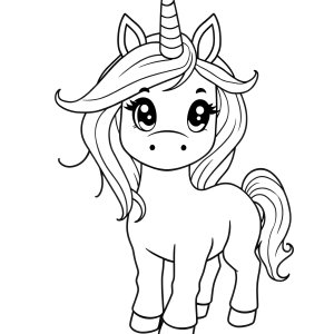 Colouring Cute Unicorn Coloring Page coloring page for kids