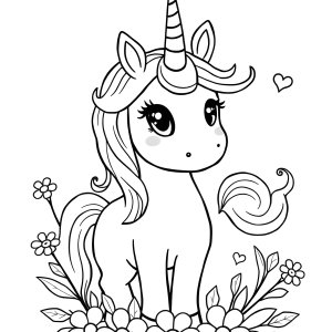 Easy Super Cute Easy Unicorn Coloring Page For Kids coloring page for kids