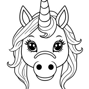 Coloring Page Unicorn Mask coloring page for kids