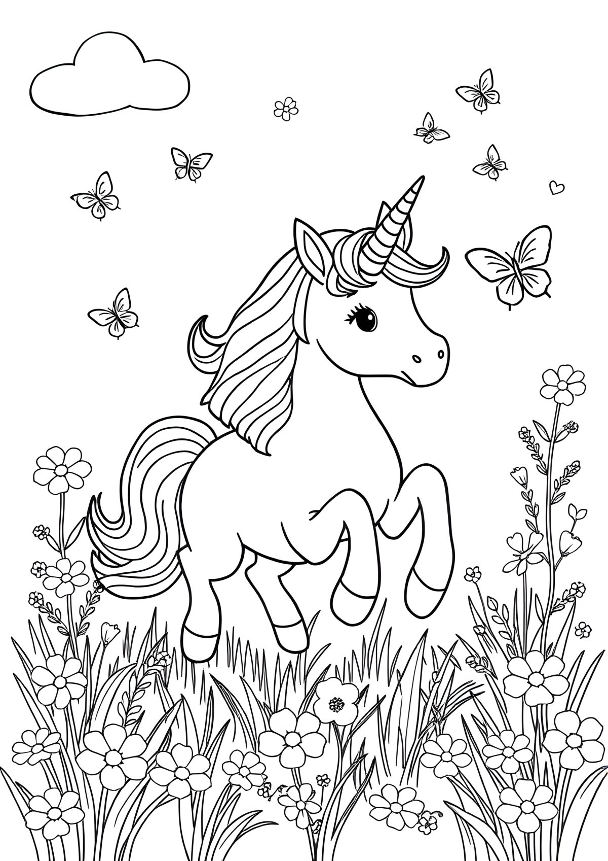 Free Coloring Page Pdf Format Unicorn coloring page for kids