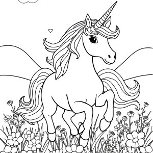 Beautiful Unicorn Printable Coloring Page Of Unicorns coloring page for kids