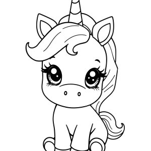 Cute Baby Colouring Cute Baby Unicorn Coloring Page coloring page for kids