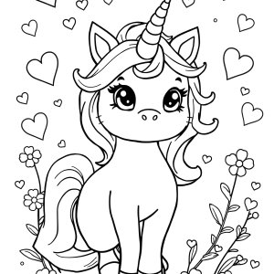 Unicorn Cat Coloring Page For Kids coloring page for kids