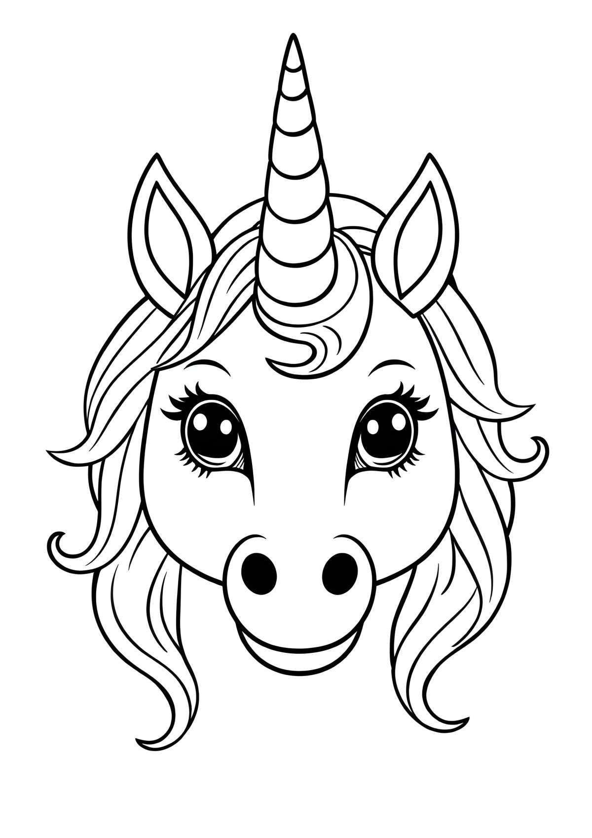 Unicorn Mask Colouring Page coloring page for kids