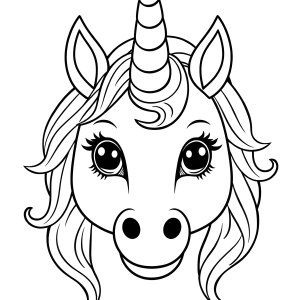 Unicorn Mask Colouring Page coloring page for kids