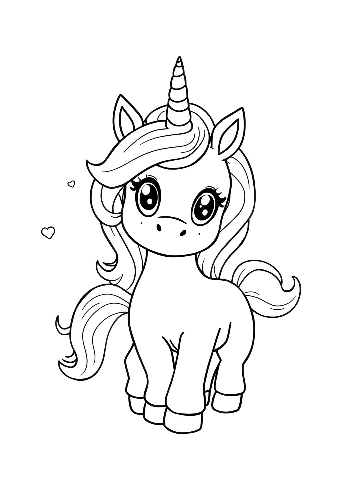 Cute Baby Unicorn Coloring Page For Kids coloring page for kids