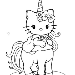 Kitty Princess Coloring Unicorn Hello Kitty Coloring Page coloring page for kids