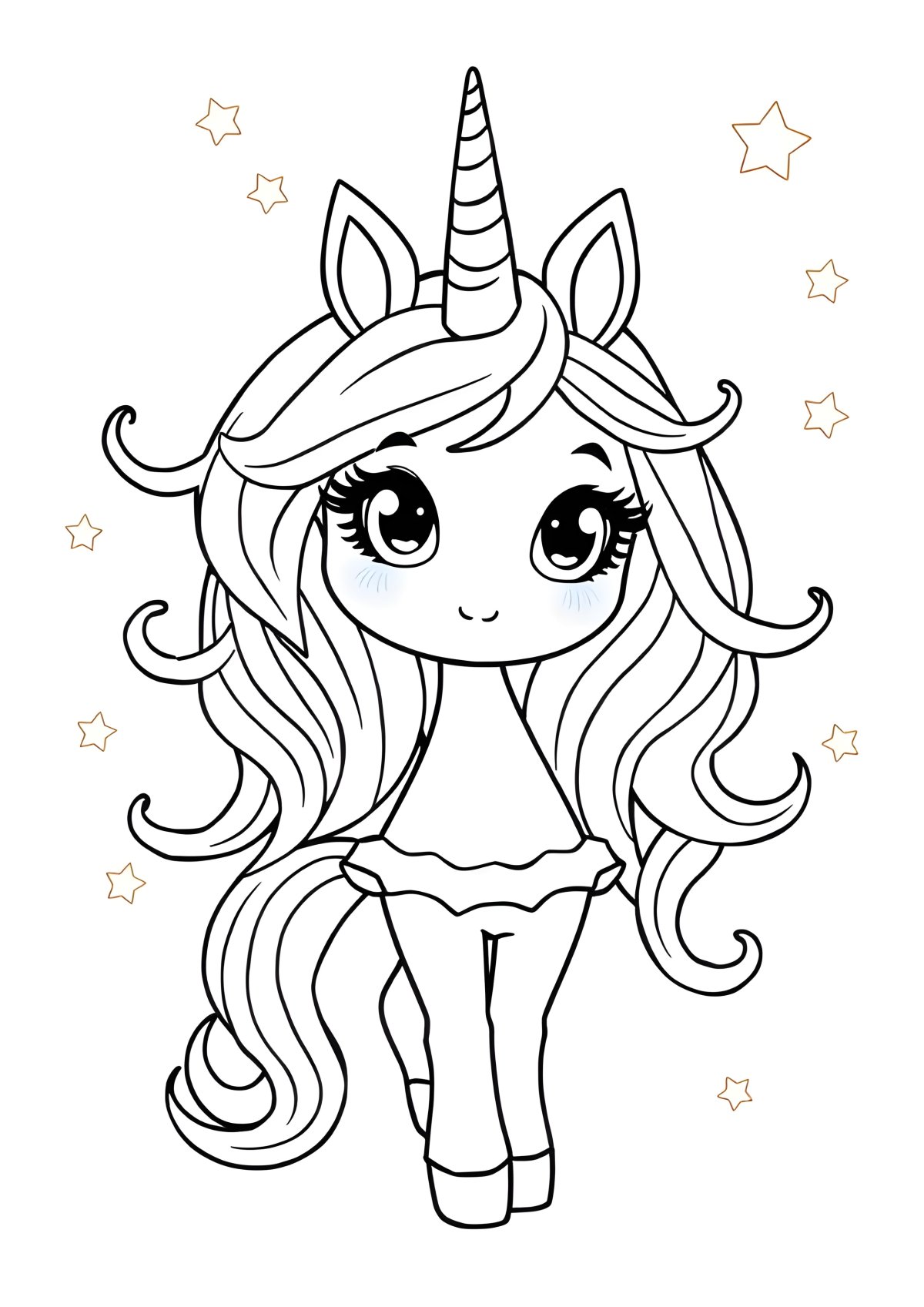 Coloring Page Of Unicorn Girl coloring page for kids