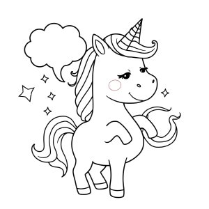 Farting Unicorn Coloring Page coloring page for kids