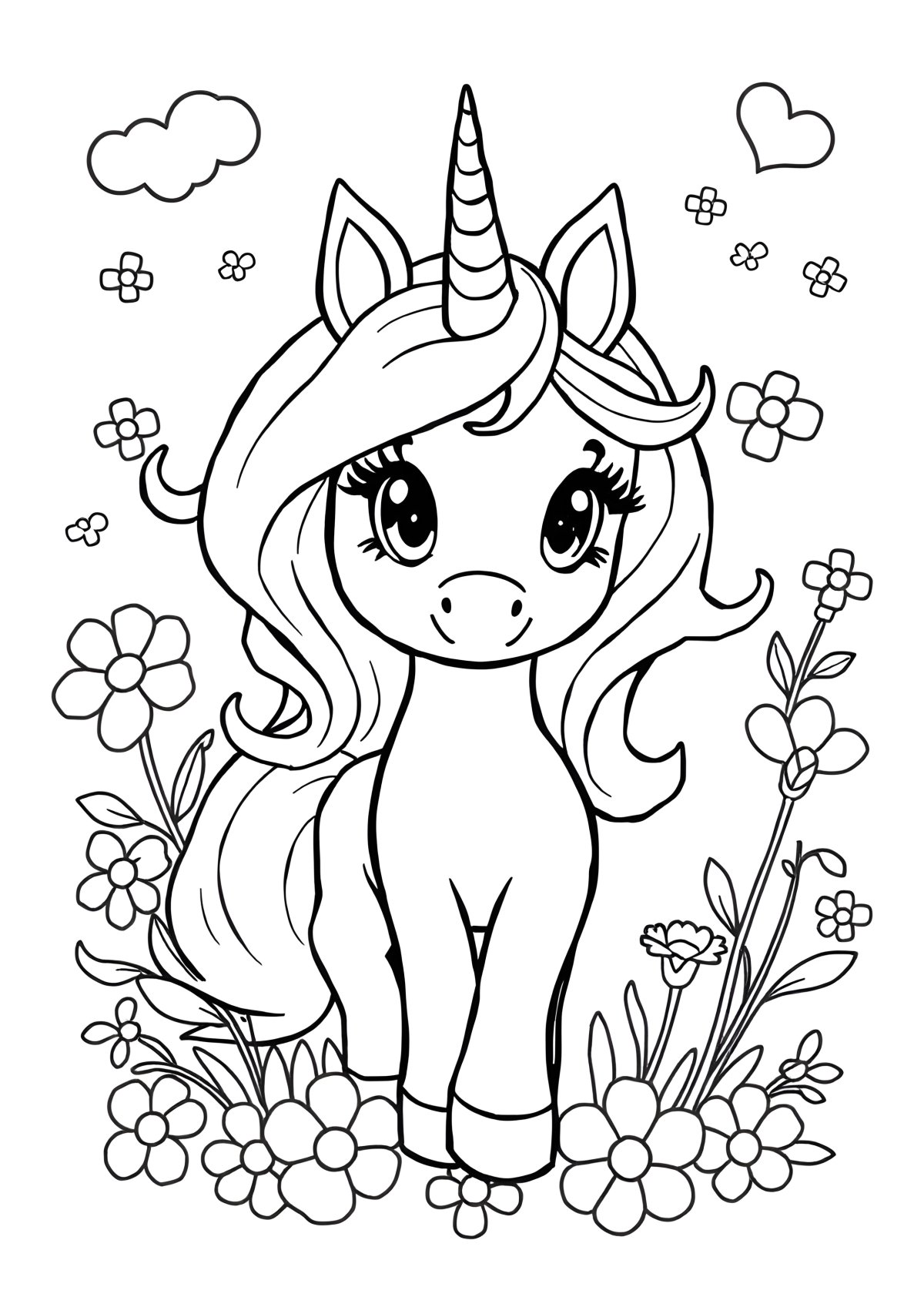 My Melody Unicorn Coloring Page coloring page for kids