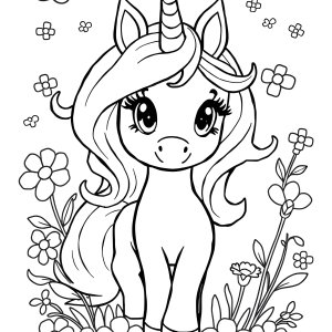My Melody Unicorn Coloring Page coloring page for kids