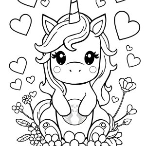 Unicorn Kawaii Cute Kawaii Starbucks Printable Coloring Page coloring page for kids